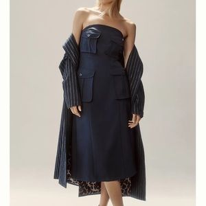 Anthropologie - Porridge Strapless Utility Midi Dress - Navy - Medium